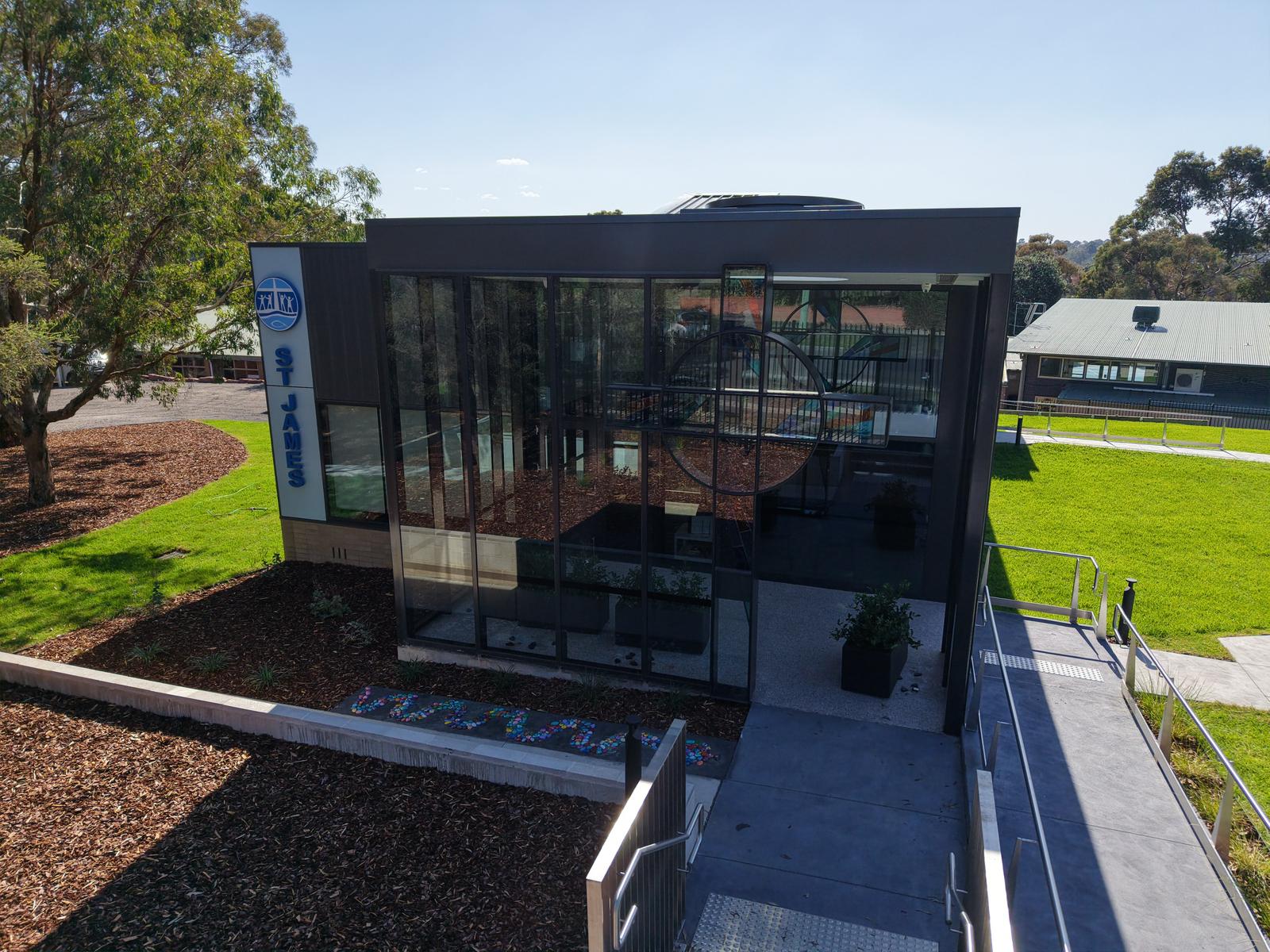 St James Primary Vermont building with new landscape
